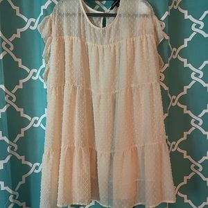 Davi & Dani mini dress, ivory Swiss dot, like new, 3X